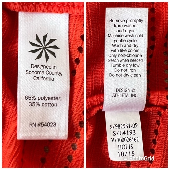 Athleta Orange Limitless, Perforated Mesh Long Sleeve Pullover‎ Athletic Top - Picture 7 of 9